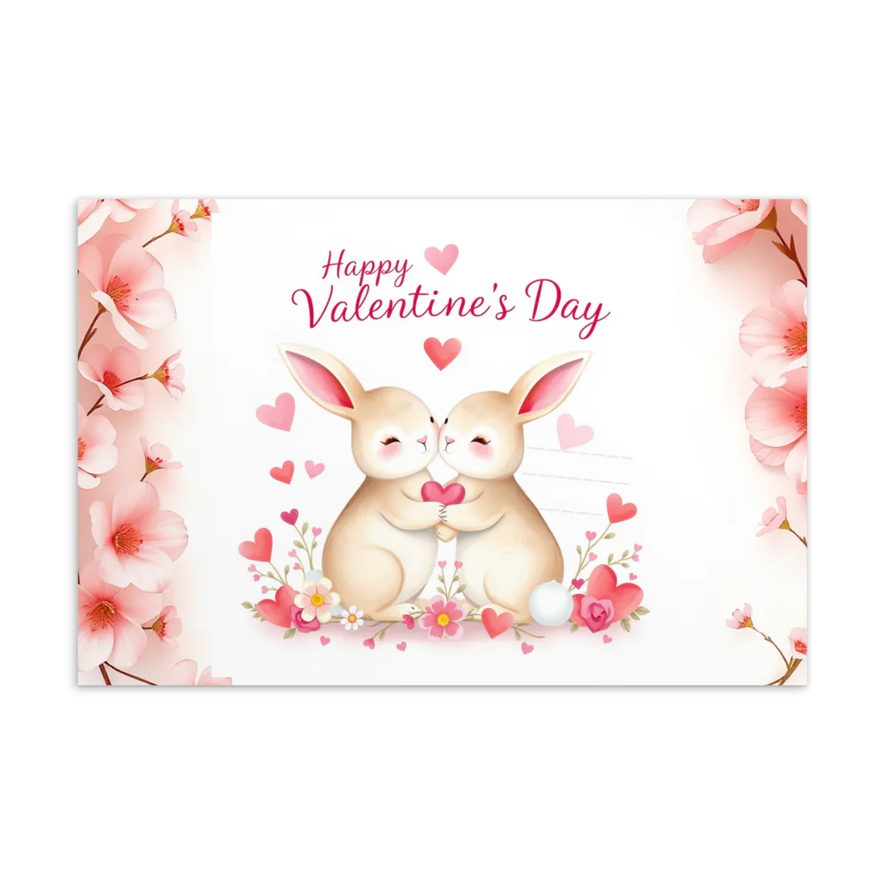 Bunny Valentines Day Post Card